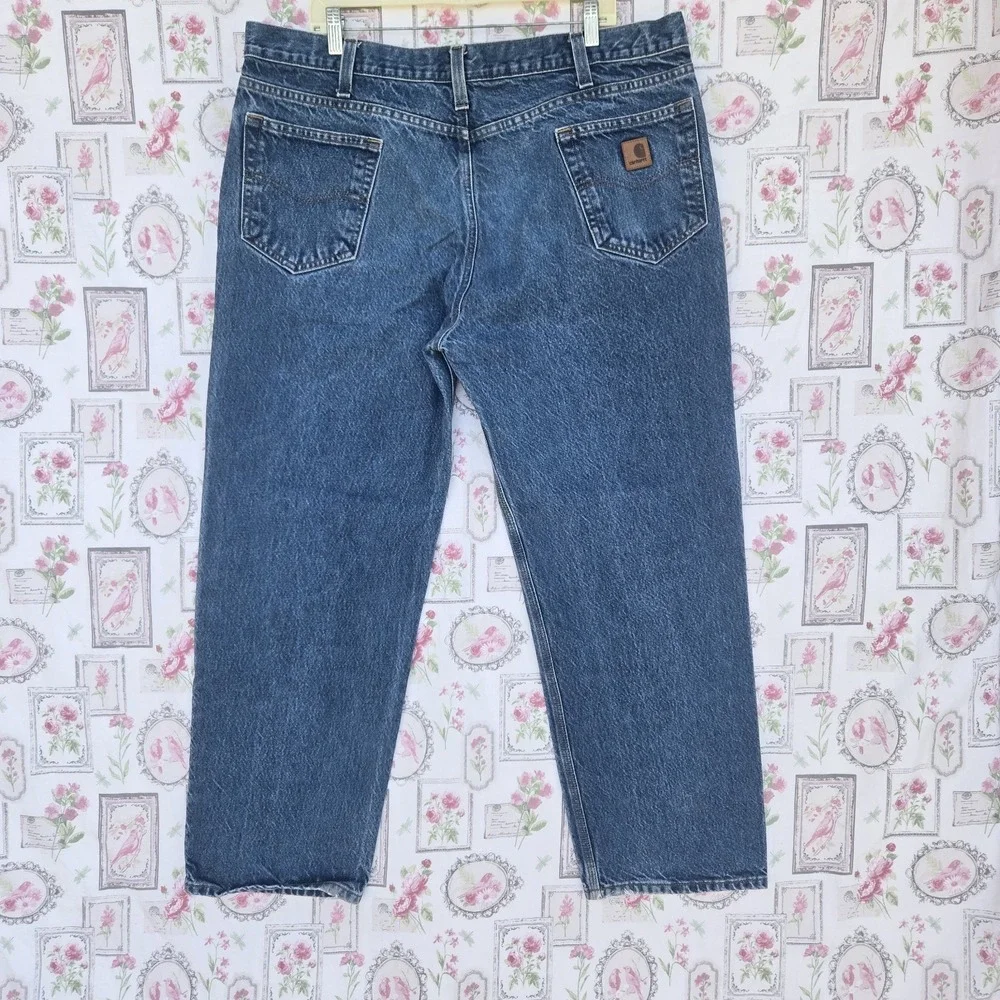 Carhartt Relaxed Fit Blue Denim Jeans Mens 42x30 Workwear B480 DVB Mexico